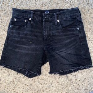 High-Rise Black Denim Cutoff Shorts Sz 24